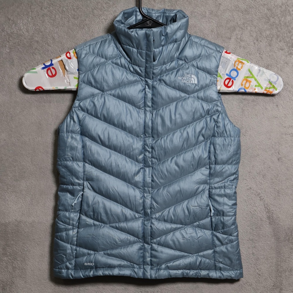 The North Face Puffer Vest Women Small Blue Aconcagua 550 Down Insulated Outdoor